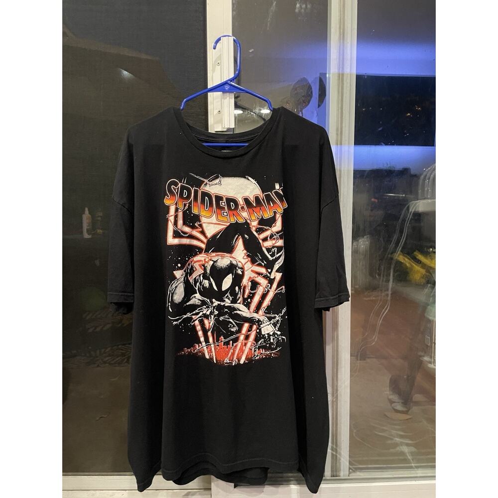 Spider-Man Men's T-Shirt - Marvel Brand - 3XL Black Short Sleeve